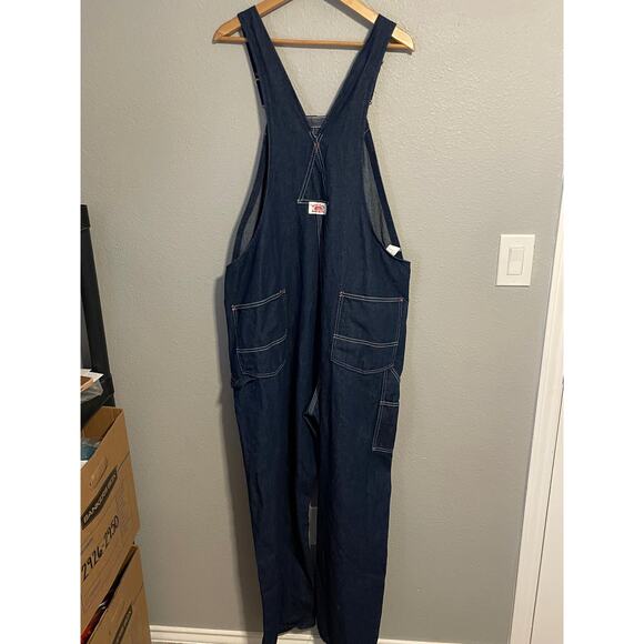 Round House Overalls Mens 48x30 Blue Denim Bib Workwear Carpenter Made in USA - Picture 3 of 7